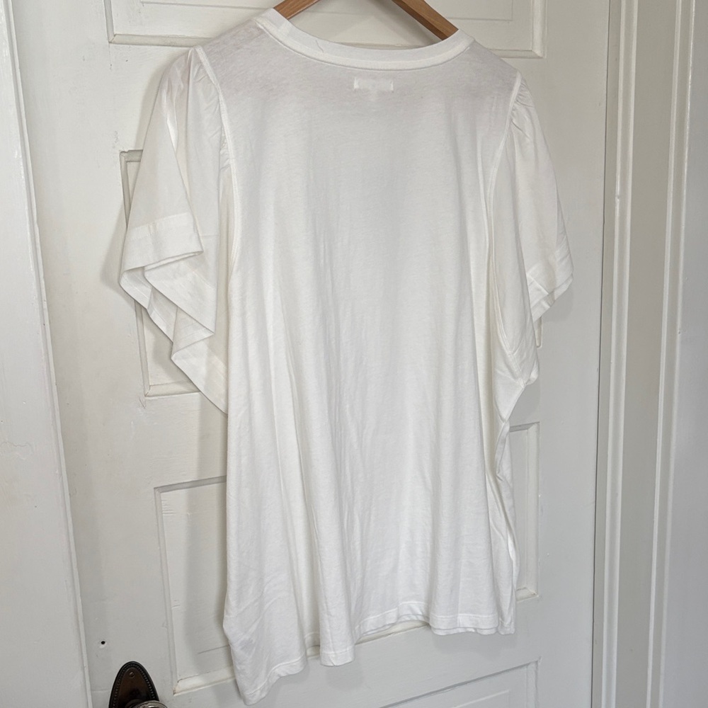 Maurices - New Women's White Tee Top with butterfly sleeves - size 3X - Picture 4 of 6